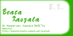 beata kaszala business card